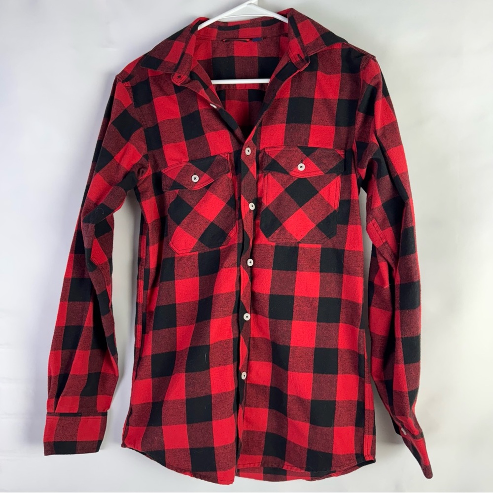 Alimens & Gentle Men's Button Down Long Sleeve Plaid Flannel Casual Shirts XS